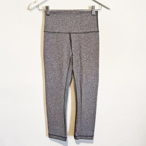 Lululemon Wunder Under Black & White Crop High-Rise Leggings - Picture 2 of 8